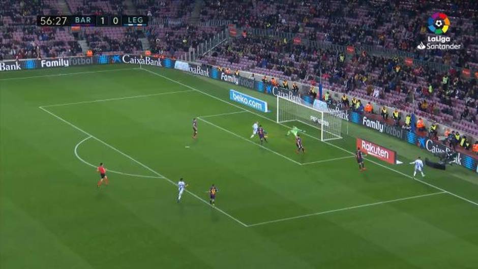 Gol de Braithwaite (1-1) en el Barcelona 3-1 Leganés