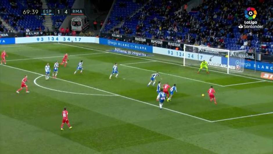 Genial asistencia de Benzema ante el Espanyol