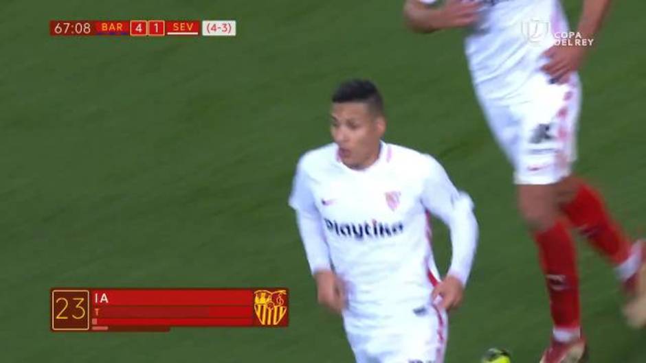 Gol de Arana (4-1) en el Barcelona 6-1 Sevilla