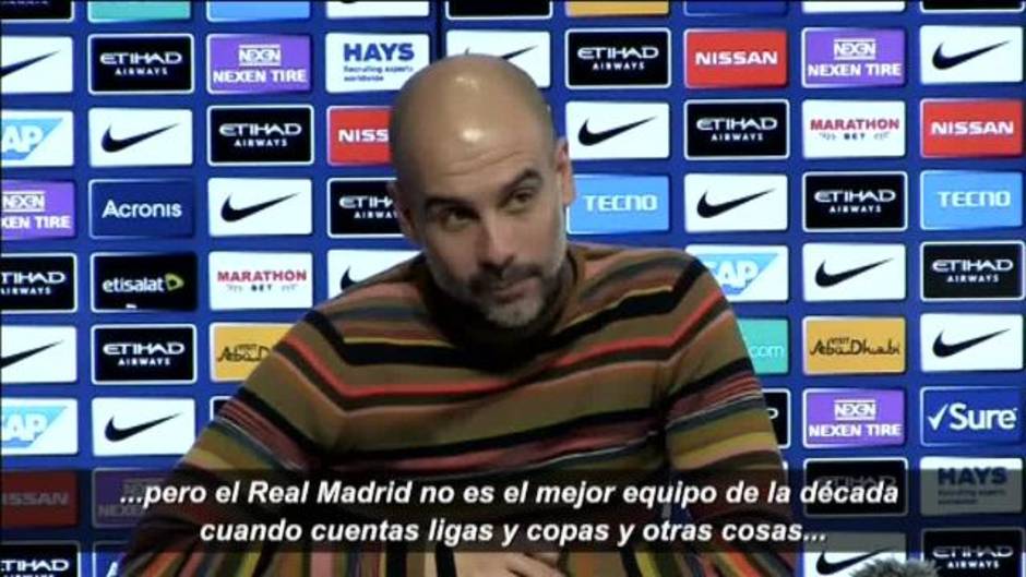 Guardiola: "El Madrid no es el mejor de la década si cuentas ligas, copas y otras competiciones"