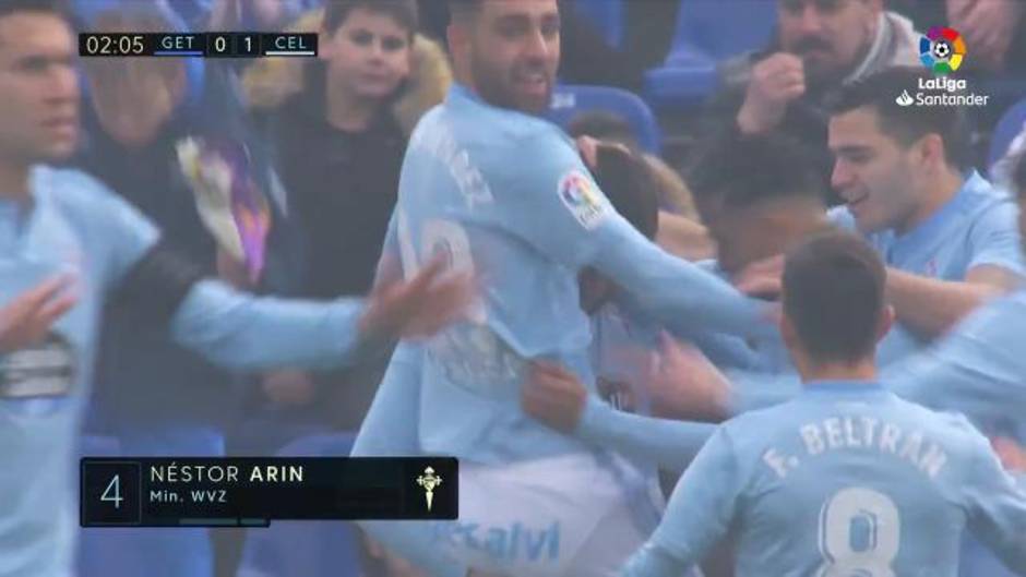 Gol de Araujo (0-1) en el Getafe 3-1 Celta