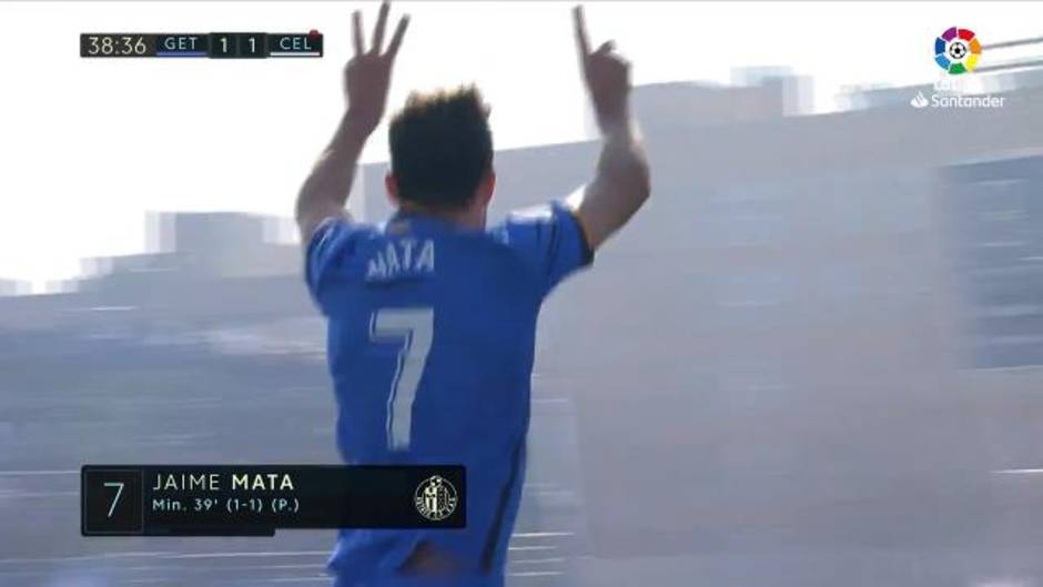 Gol de Mata (1-1) en el Getafe 3-1 Celta