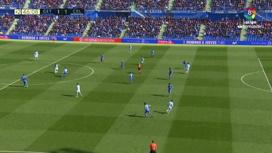 Gol anulado a Hugo Mallo en el Getafe 3-1 Celta