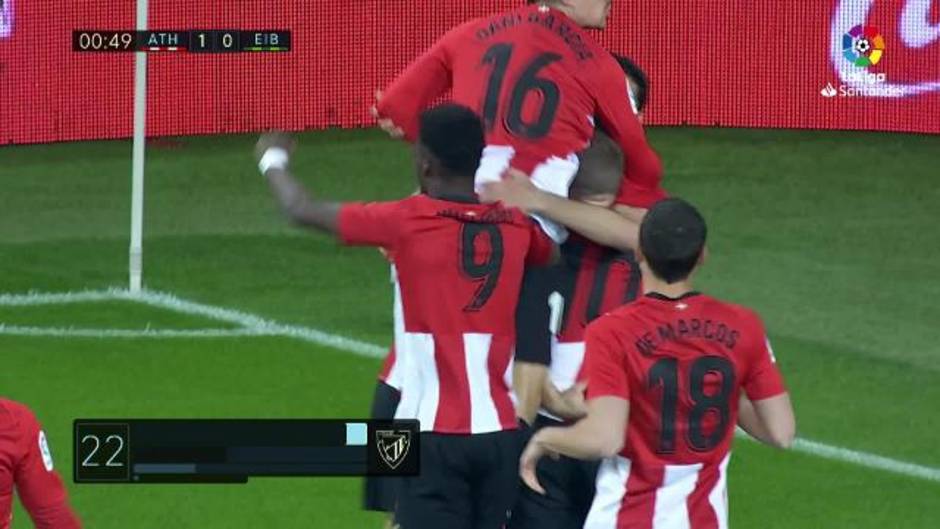 Gol de Raúl García (1-0) en el Athletic 1-0 Eibar