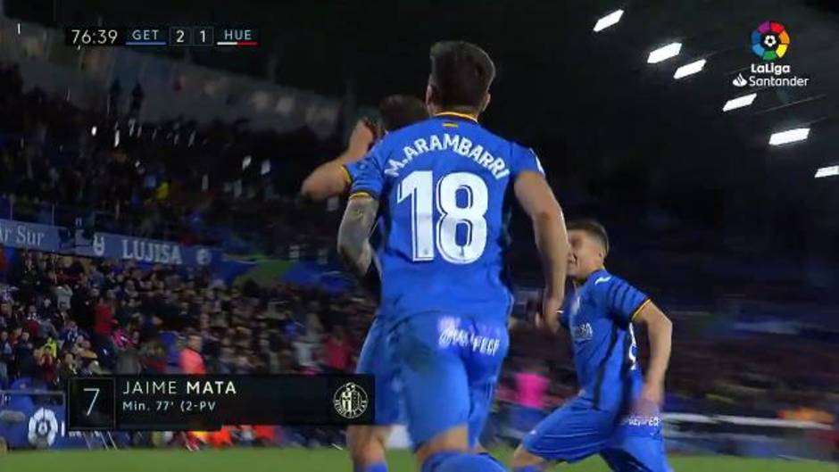 Gol de Jaime Mata (2-1) en el Getafe 2-1 Huesca