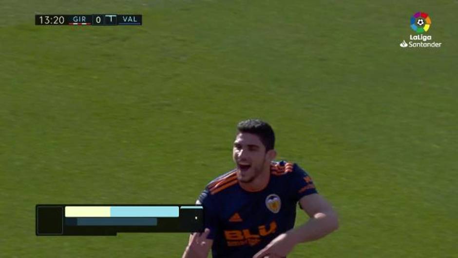 Gol de Gonçalo Guedes (0-1) en el Girona 2-3 Valencia