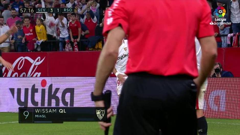 Gol de Ben Yedder (3-1) en el Sevilla 5 - 2 Real Sociedad