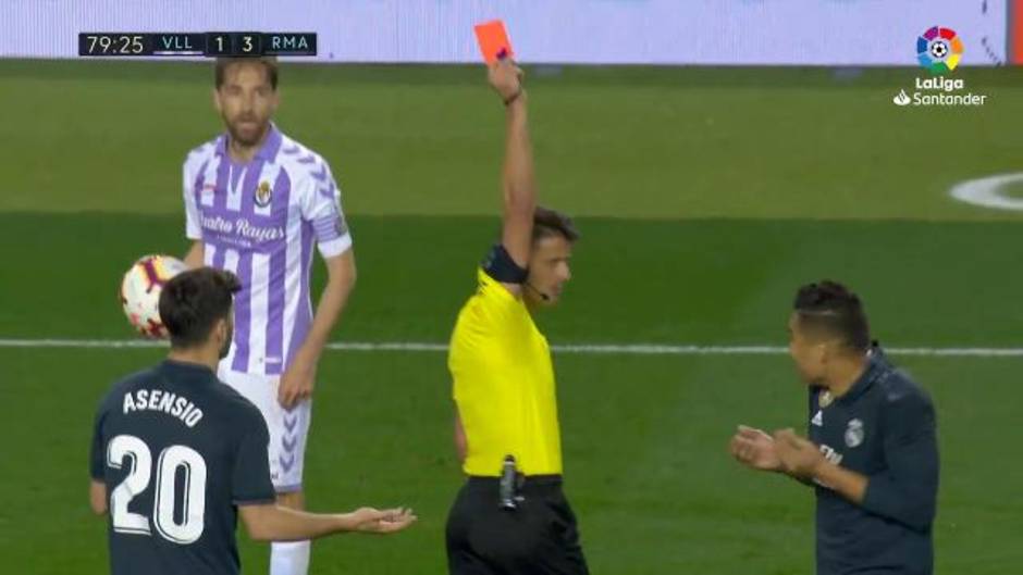 La expulsión de Casemiro en el Valladolid 1-4 Real Madrid