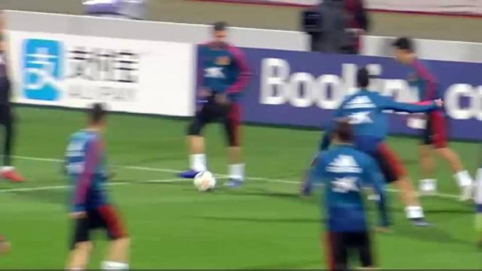 La selección española realiza el último entrenamiento en Malta