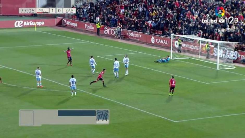 Gol de Prats (2-0) en el Mallorca 3-0 Zaragoza