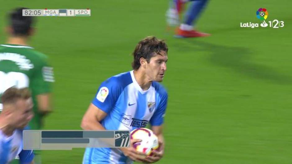 LaLiga 123 (J32): Gol de Gustavo Blanco (1-1) en el Málaga 1-1 Sporting