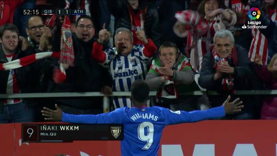 Gol de Williams (1-1) en el Girona 1 - Athletic 2