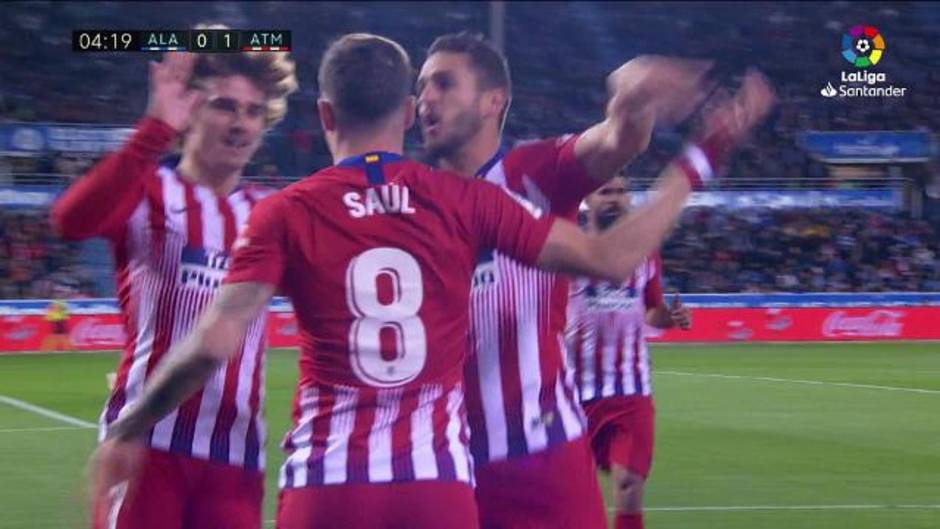 Gol de Saúl (0-1) en el Alavés 0-4 Atlético