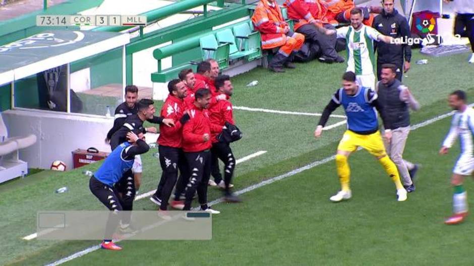 Espectacular golazo de Miguel de las Cuevas (3-1) en el Córdoba-Mallorca (3-2)