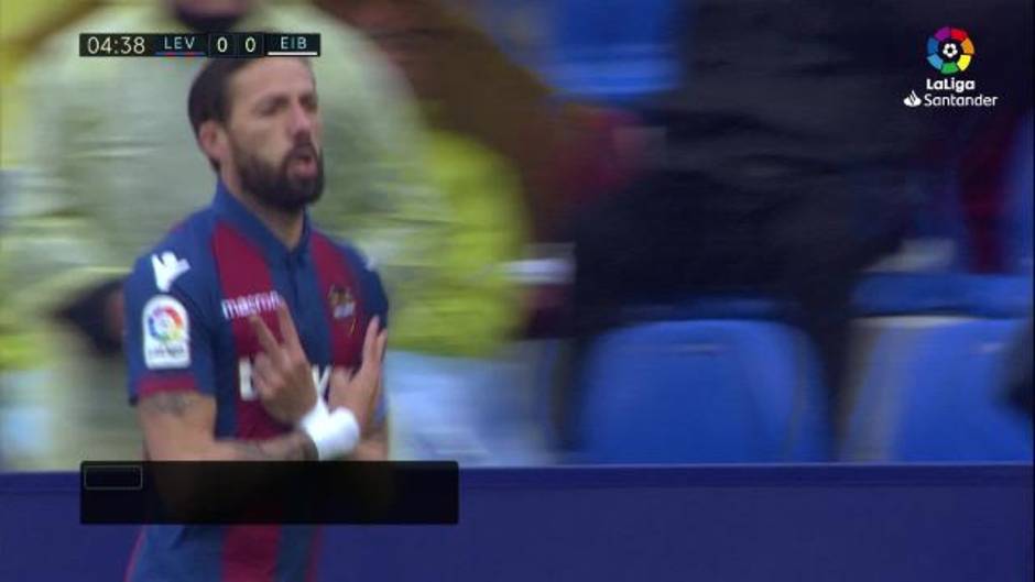 Gol de Morales (1-0) en el Levante 2-2 Eibar