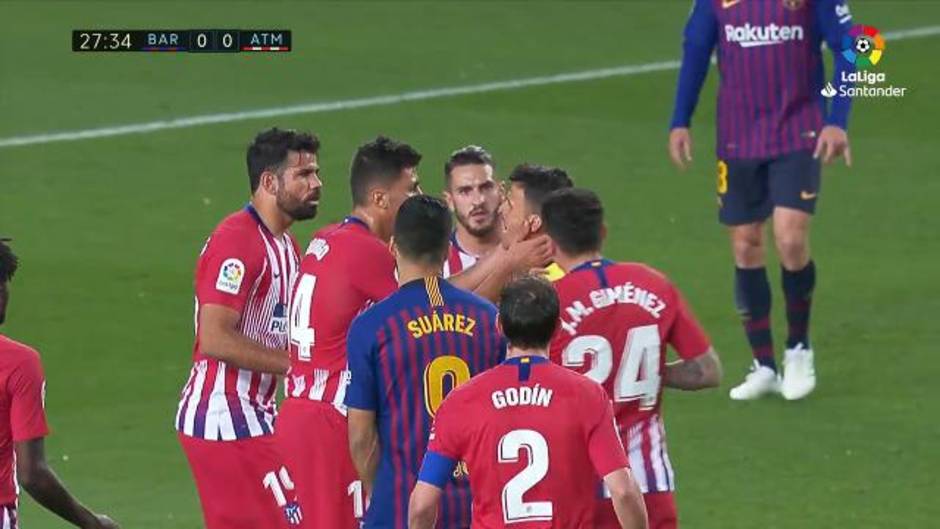 Expulsión de Diego Costa en el Barcelona 2- Atlético