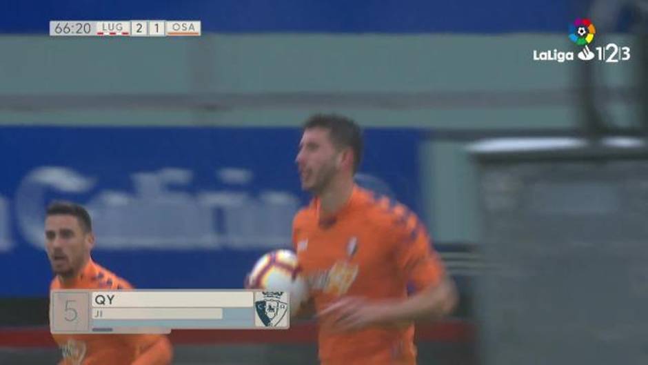 Gol de David García (2-1) en el Lugo 2-2 Osasuna