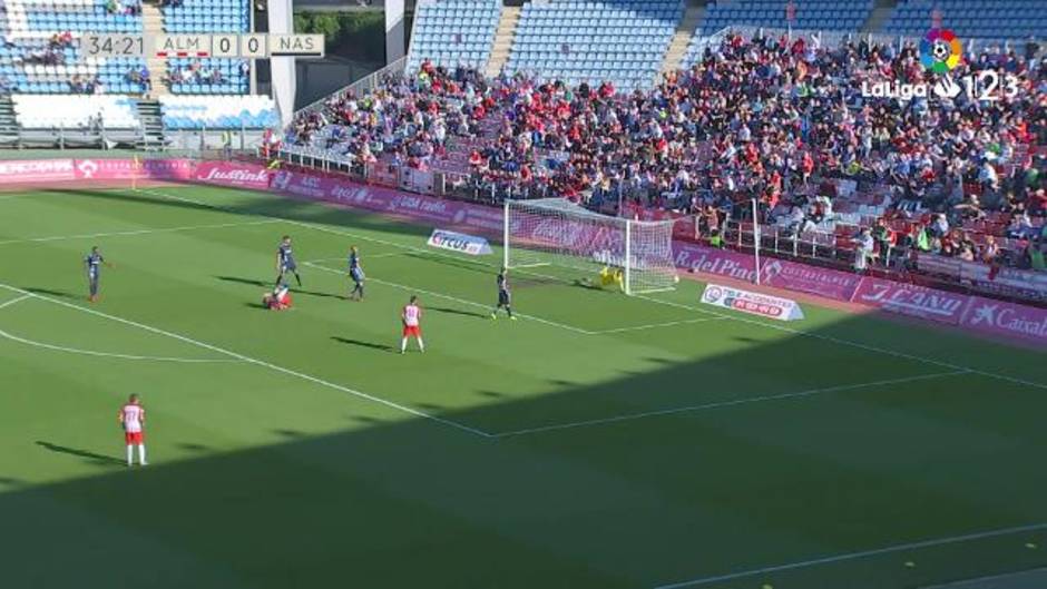 LaLiga 123 | Álvaro Giménez marca el primer tanto del UD Almería 3 - 0 Nástic