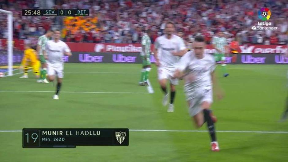 Gol de Munir (1-0) en el Sevilla 3-2 Betis