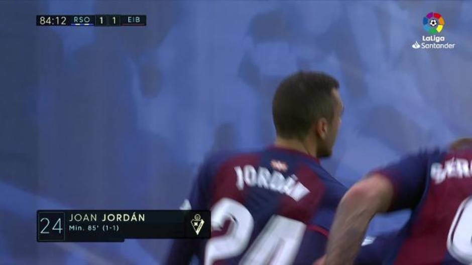 Gol de Jordán (1-1) en la Real Sociedad 1 - 1 Eibar