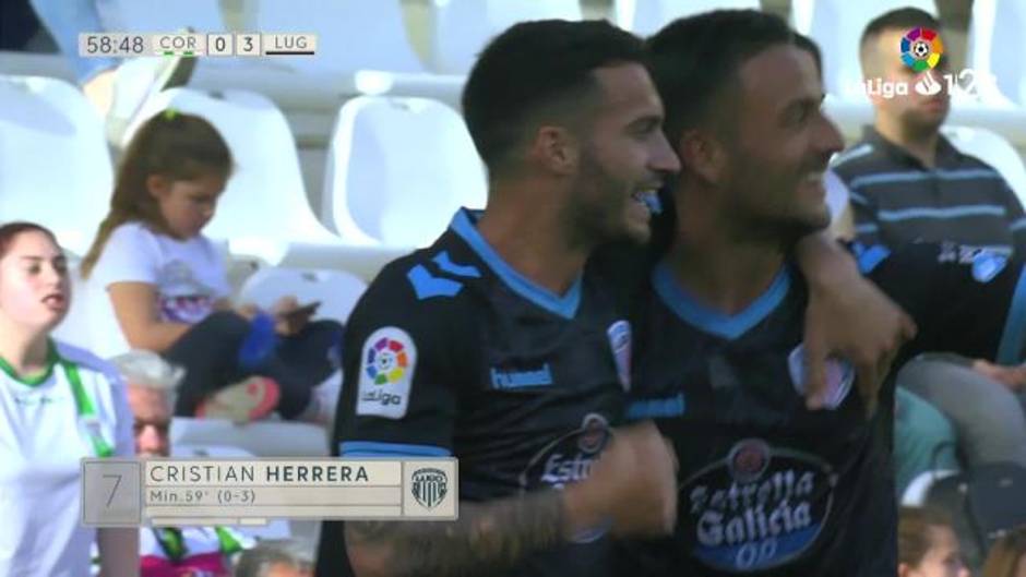 Gol de Cristian Herrera (0-3) en el Córdoba 0-4 Lugo