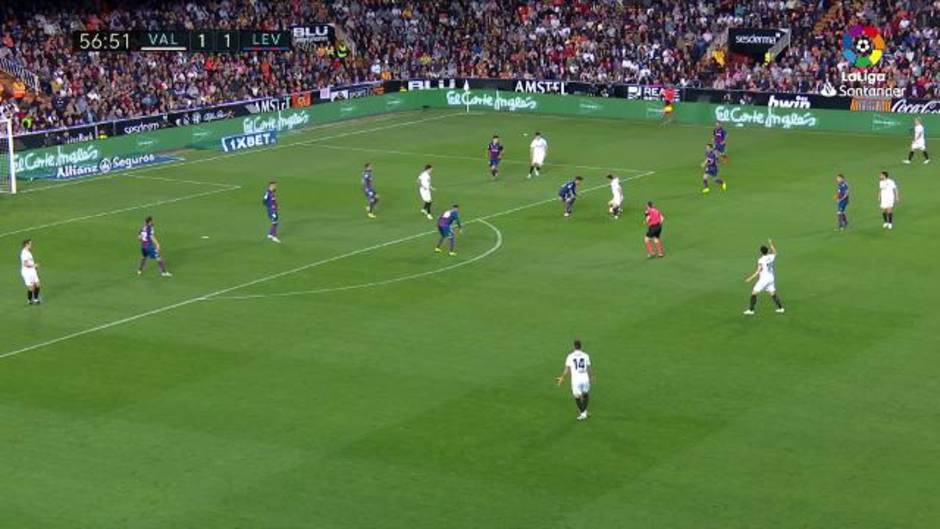 Gol de Gonçalo Guedes (2-1) en el Valencia 3-1 Levante