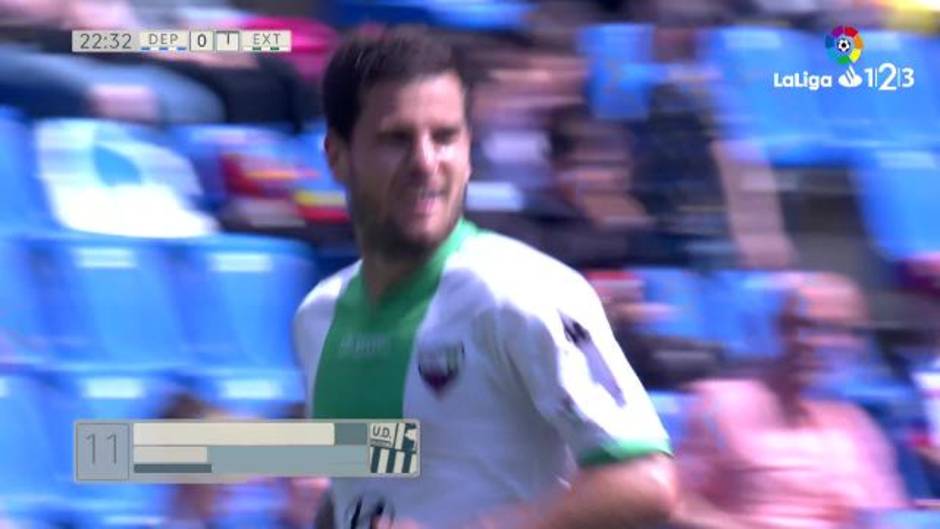 LaLiga (J35): Gol de Roberto Olabe (0-1) en el Deportivo-Extremadura