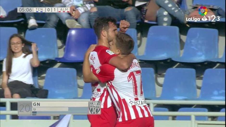 Gol de Giménez (0-1) en el Tenerife 1-3 Almería