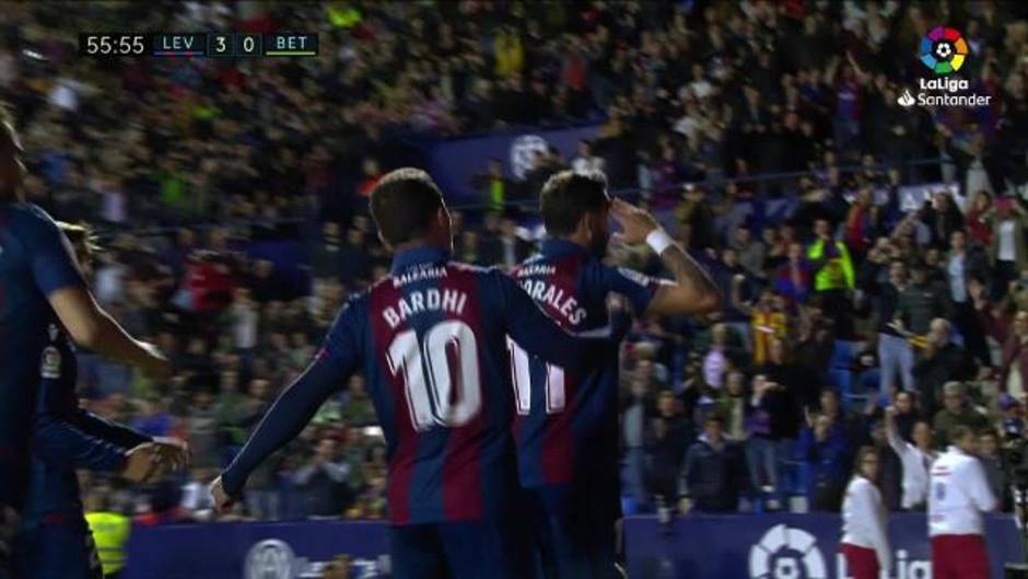 Gol de José Luis Morales (3-0) en el Levante 4-0 Betis