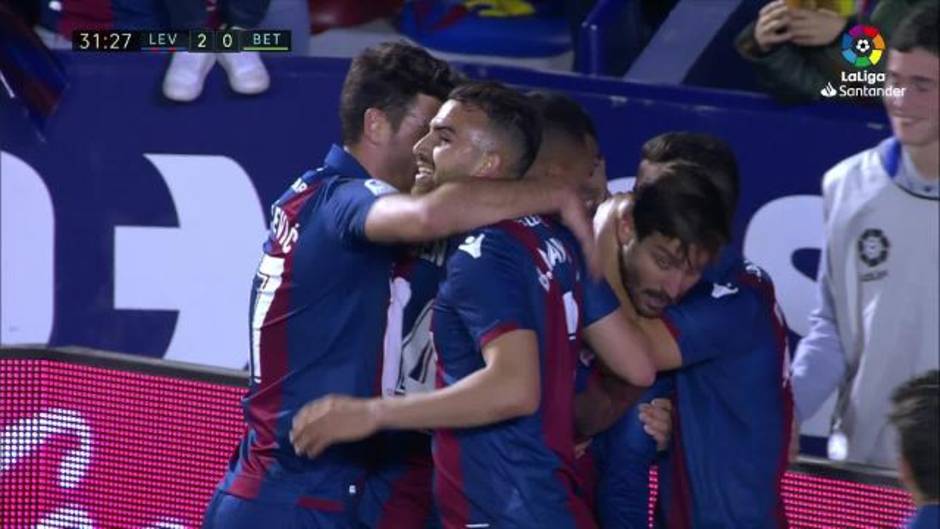 Gol de José Campaña (2-0) en el Levante 4-0 Betis