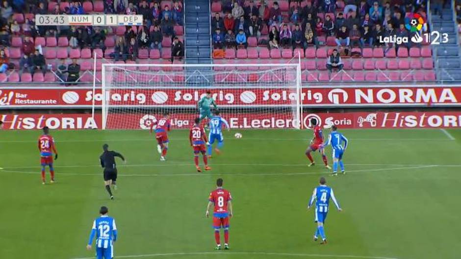 Gol de Valle (0-1) en el Numancia 1-2 Deportivo