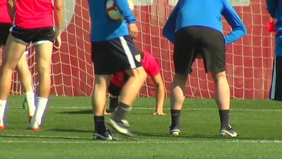 Gonalons completa el entrenamiento con el Sevilla