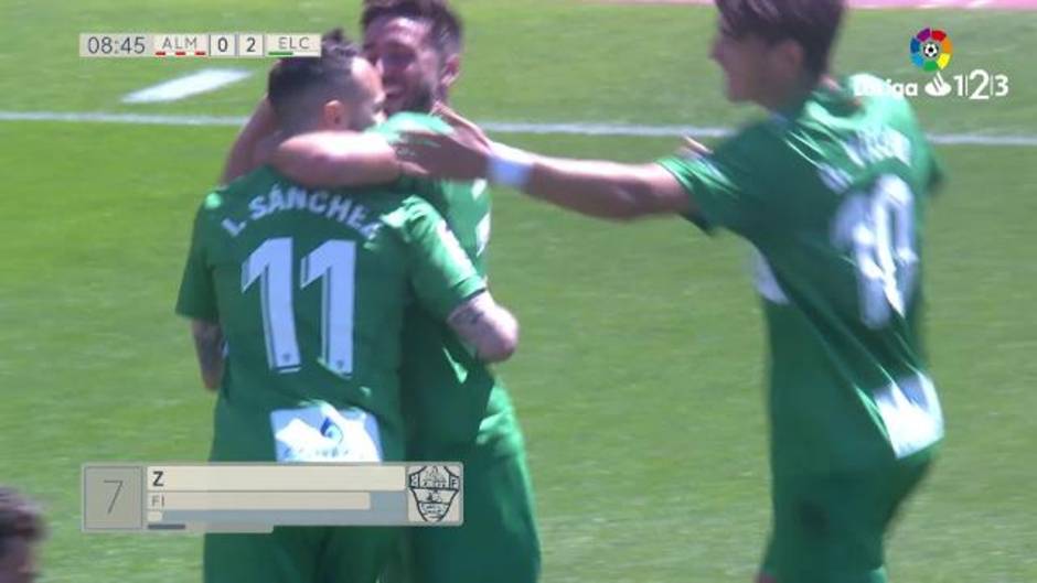 LaLiga 123 (J.38): Gol de Nino (0-2) en el Almería 5-3 Elche