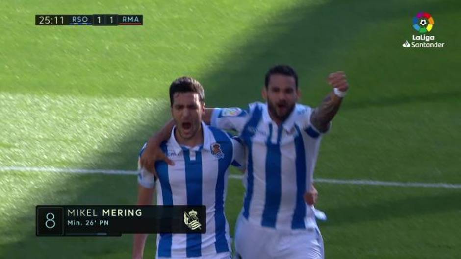 Gol de Merino (1-1) en el Real Sociedad 3 - 1 Real Madrid