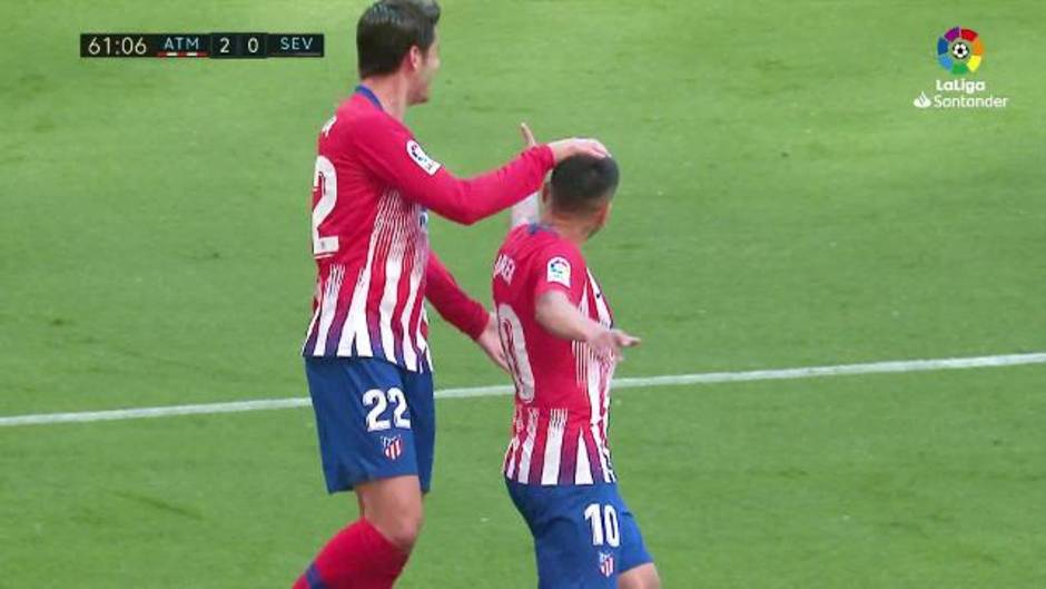 Gol anulado a Morata por fuera de juego en el Atlético de Madrid 1-1 Sevilla