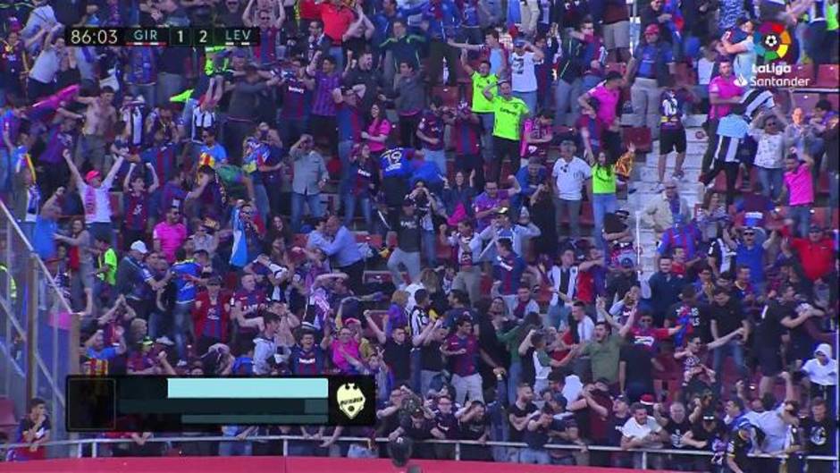 Gol de Enis Bardhi (1-2) en el Girona 1-2 Levante