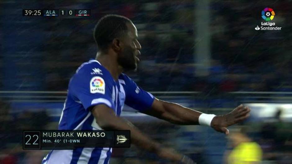 Gol de Wakaso (1-0) en el Alavés 2-1 Girona