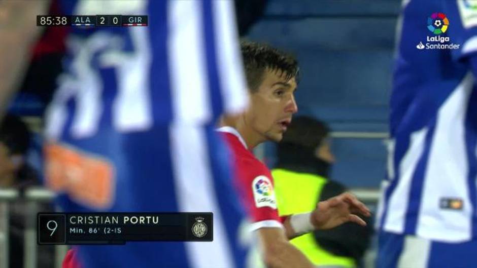 Gol de Portu (2-1) en el Alavés 2-1 Girona