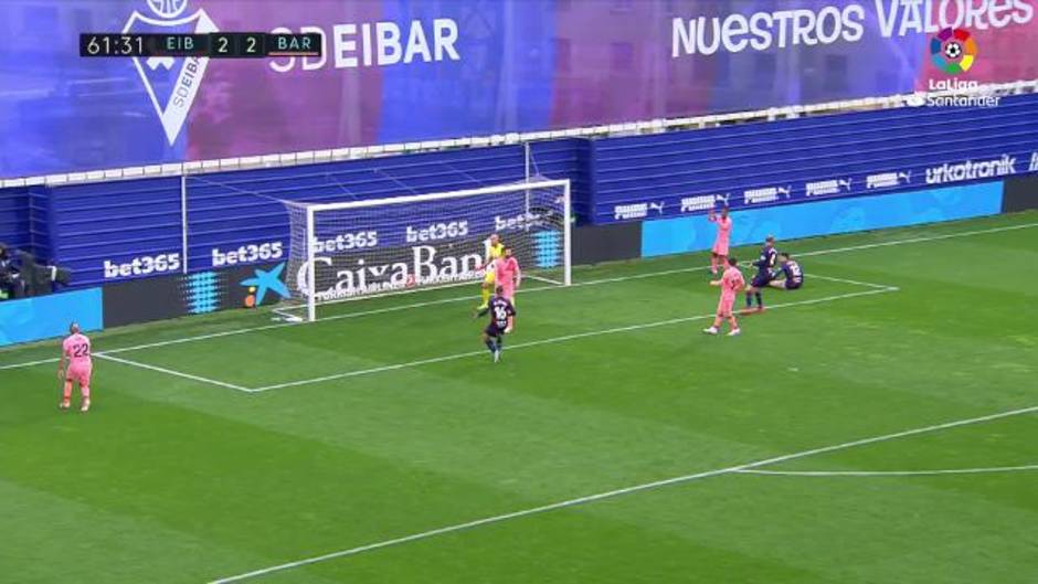 Fallo de Malcom en el Eibar 2-2 Barcelona