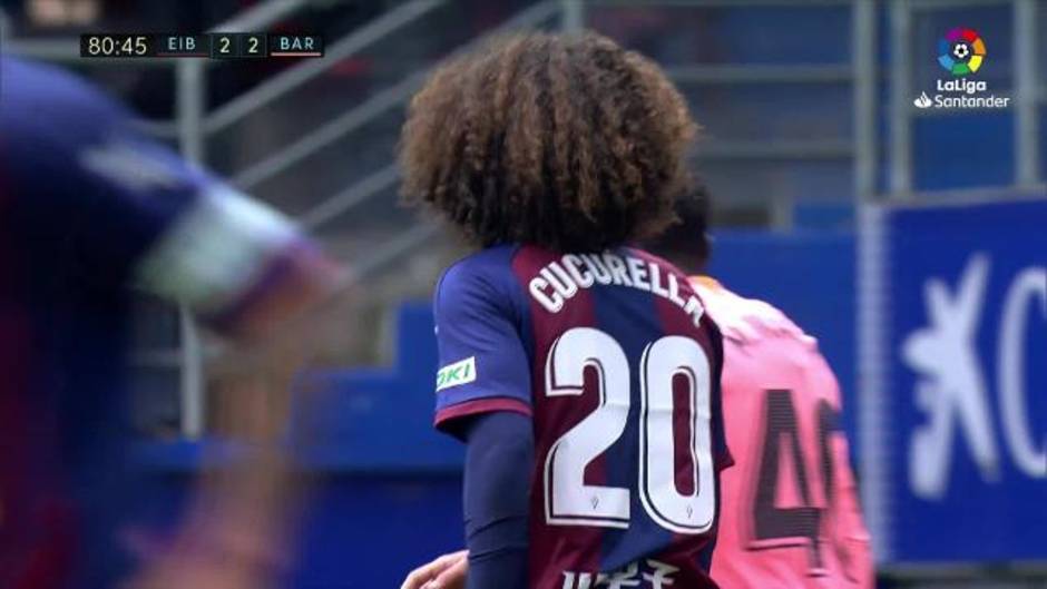 Ocasión de Cucurella en el Eibar 2-2 Barcelona