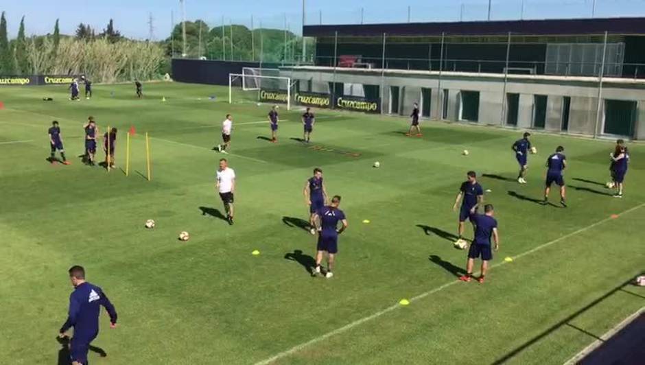 Entrenamiento previo al Granada