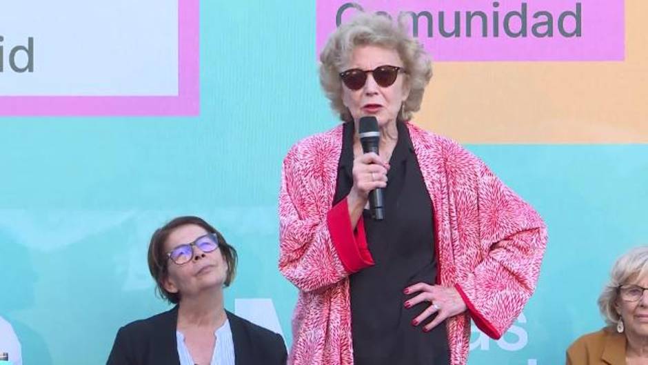 Marisa Paredes apoya a Más Madrid en su mitin de cierre