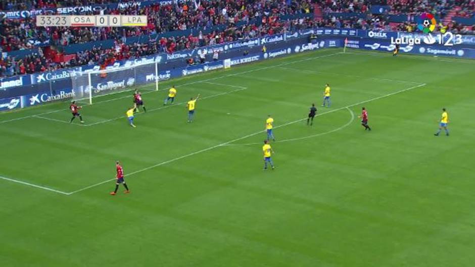 Gol de Juan Villar (1-0) en el Osasuna 2-0 Las Palmas