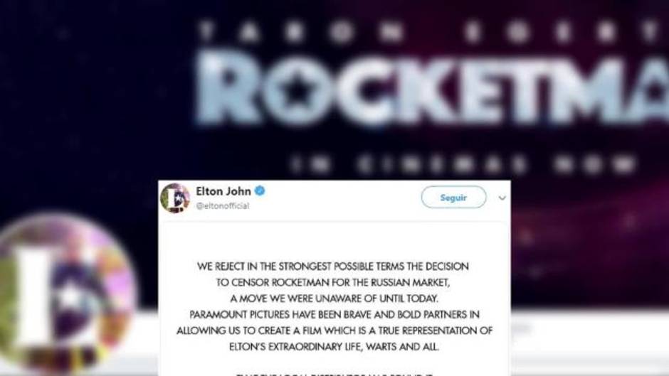 Rusia censura escenas de 'Rocketman' con contenido homosexual