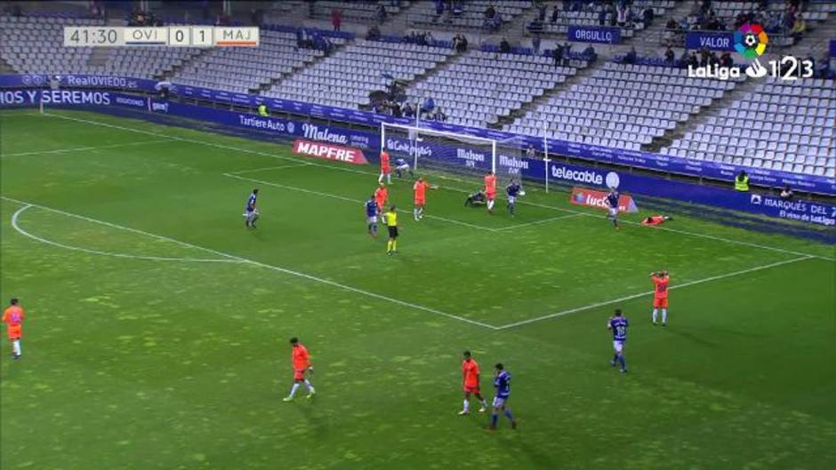 Gol de Diego Johannesson (1-1) en el Real Oviedo 4-3 Rayo Majadahonda