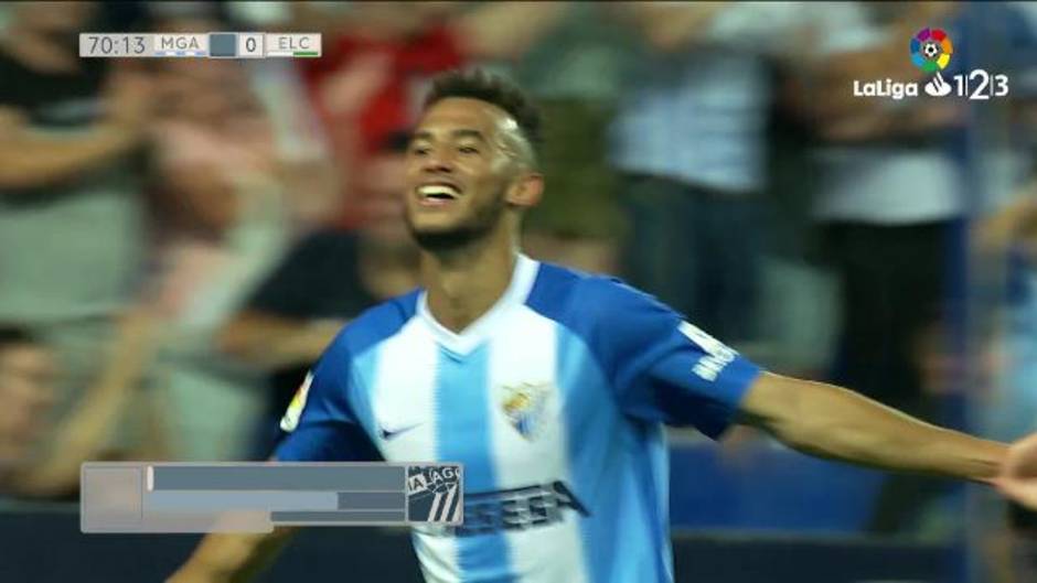 Gol de Hicham (3-0) en el Málaga 3-0 Elche