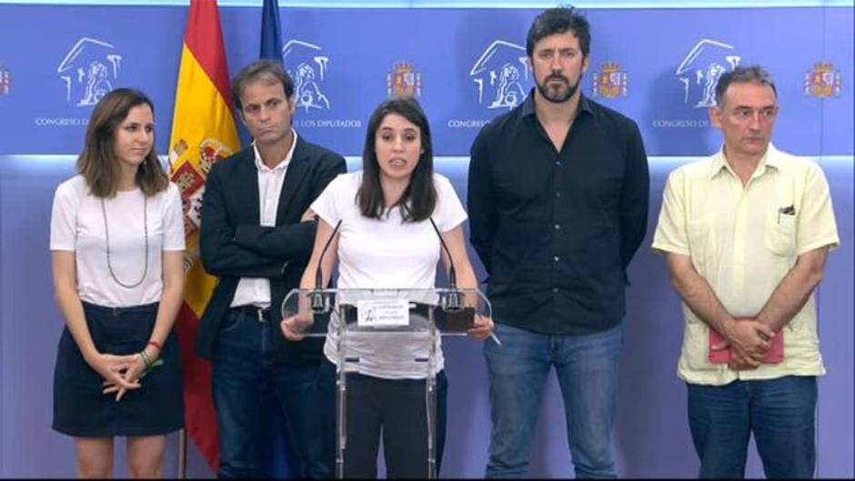 Irene Montero a Sánchez: "Aquí estamos, todas en Unidas Podemos somos independientes"