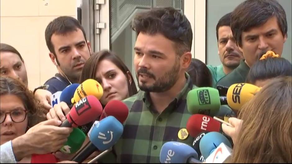 Rufián apremia a PSOE y a Unidas Podemos a negociar y asumir su "responsabilidad histórica"
