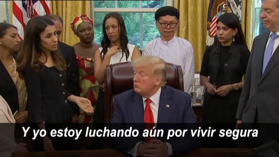 Trump es criticado por mostrar indiferencia ante la historia de la premio Nobel Nadia Murad