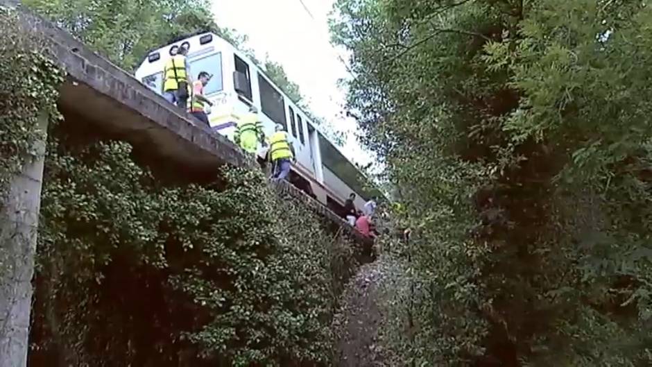 Un tren de pasajeros descarrila en Llanes tras arrollar a un grupo de vacas